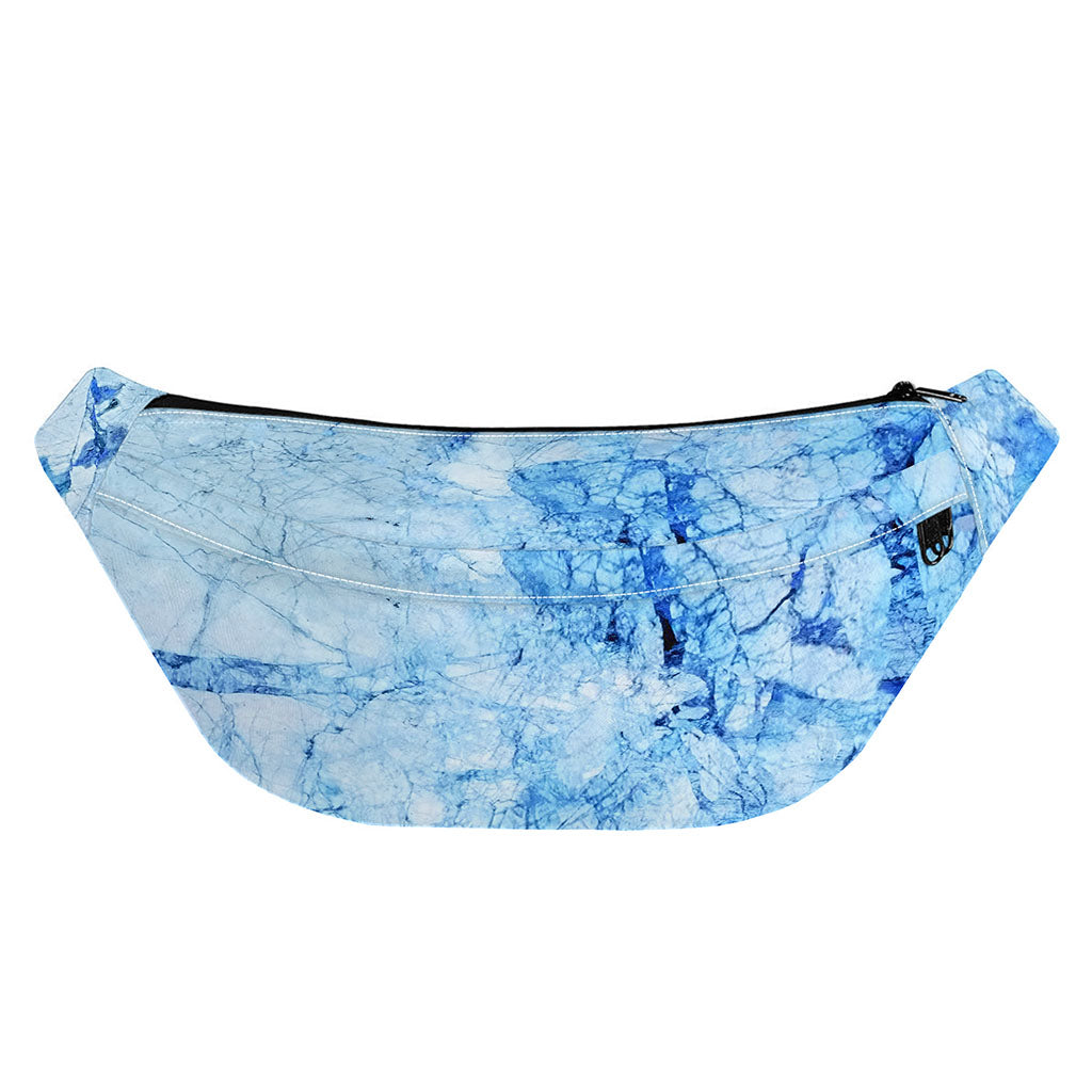 Ice Blue Marble Print Fanny Pack