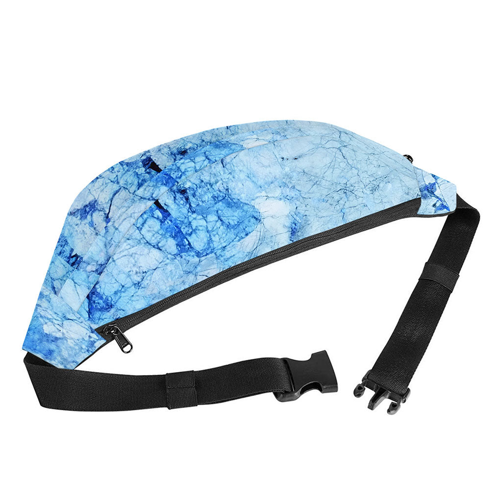 Ice Blue Marble Print Fanny Pack