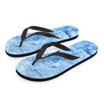 Ice Blue Marble Print Flip Flops