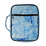 Ice Blue Marble Print Front Pocket Bible Bag