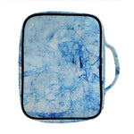 Ice Blue Marble Print Front Pocket Bible Bag