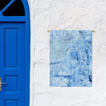 Ice Blue Marble Print Garden Flag