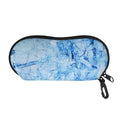 Ice Blue Marble Print Glasses Case