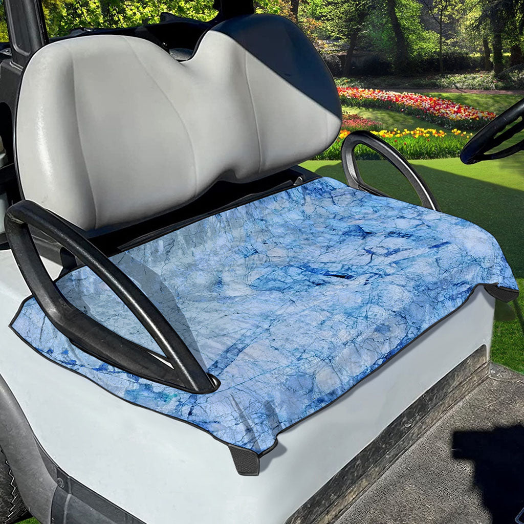 Ice Blue Marble Print Golf Cart Seat Cover