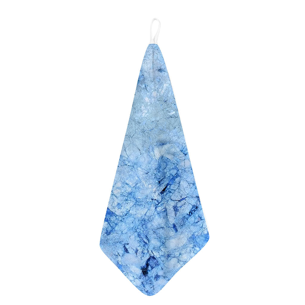 Ice Blue Marble Print Hand Towel