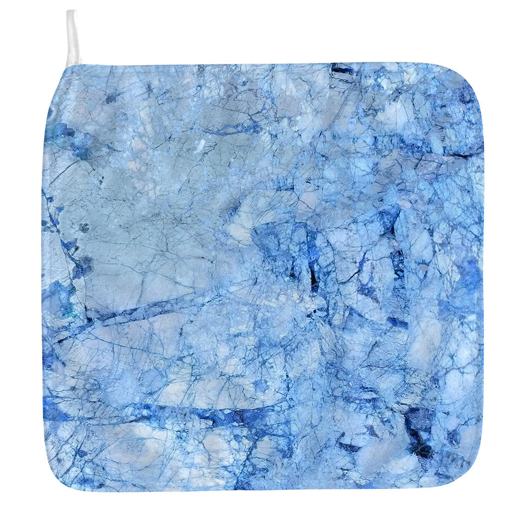 Ice Blue Marble Print Hand Towel