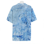 Ice Blue Marble Print Hawaiian Shirt