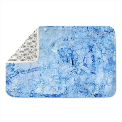 Ice Blue Marble Print Indoor Door Mat