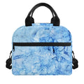 Ice Blue Marble Print Insulated Lunch Bag