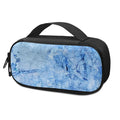 Ice Blue Marble Print Portable Cooler Travel Case