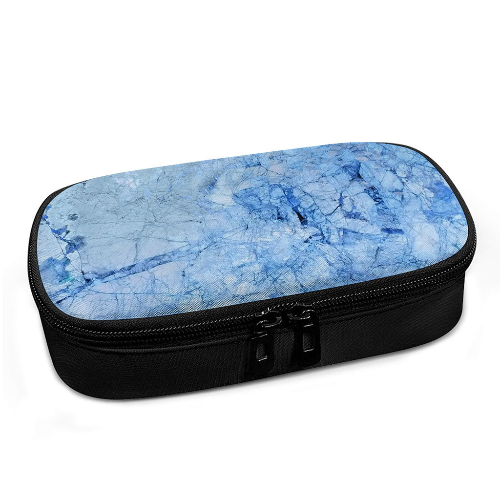 Ice Blue Marble Print Insulin Cooler Travel Case