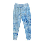Ice Blue Marble Print Jogger Pants
