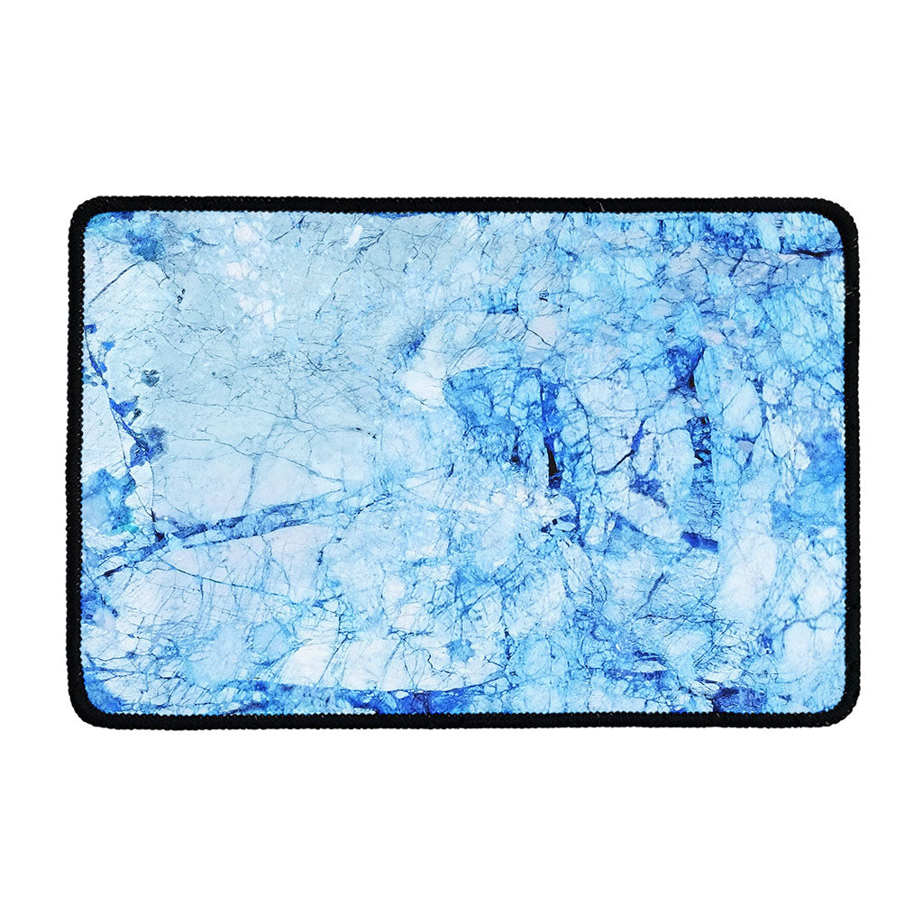 Ice Blue Marble Print Kitchen Mat