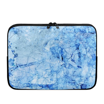 Ice Blue Marble Print Laptop Sleeve