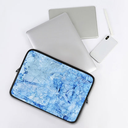 Ice Blue Marble Print Laptop Sleeve