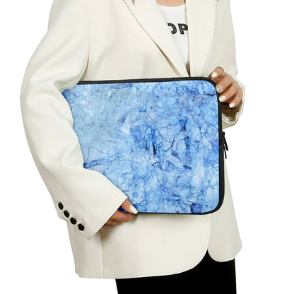 Ice Blue Marble Print Laptop Sleeve