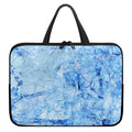Ice Blue Marble Print Laptop Sleeve With Handle