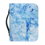 Ice Blue Marble Print Leather Bible Cover