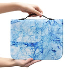 Ice Blue Marble Print Leather Bible Cover