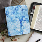 Ice Blue Marble Print Leather Bible Cover