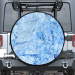 Ice Blue Marble Print Leather Spare Tire Cover