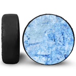 Ice Blue Marble Print Leather Spare Tire Cover