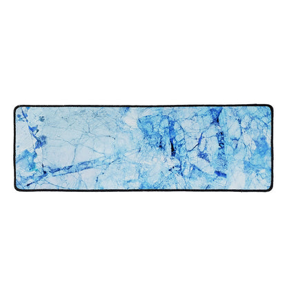 Ice Blue Marble Print Long Kitchen Mat