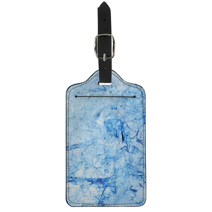 Ice Blue Marble Print Luggage Tag