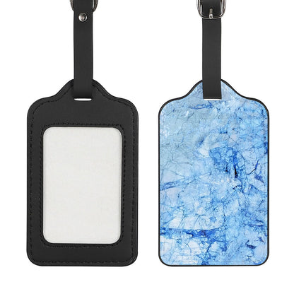 Ice Blue Marble Print Luggage Tag
