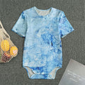 Ice Blue Marble Print Men's Bodysuit