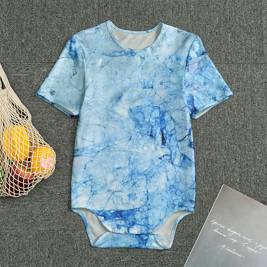 Ice Blue Marble Print Men's Bodysuit