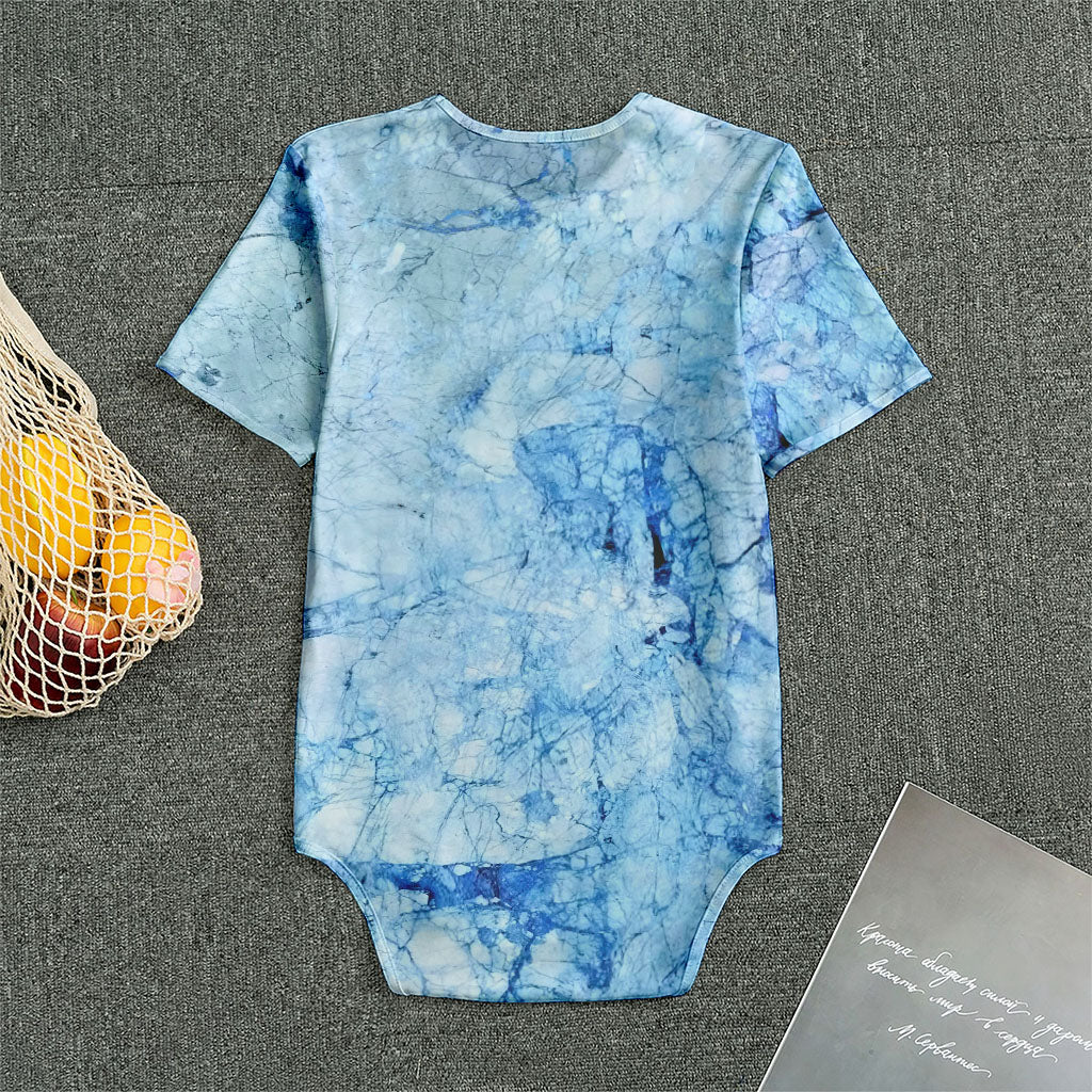 Ice Blue Marble Print Men's Bodysuit