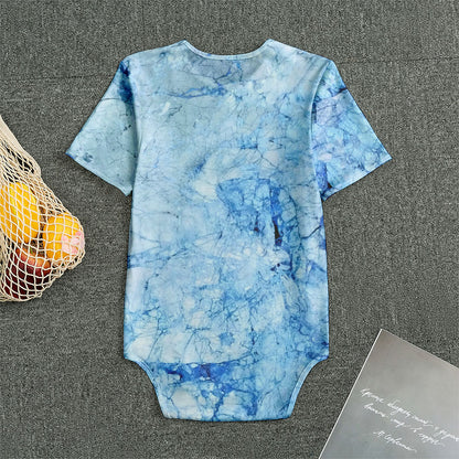 Ice Blue Marble Print Men's Bodysuit