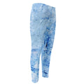 Ice Blue Marble Print Men's Compression Pants