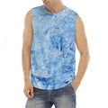 Ice Blue Marble Print Men's Fitness Tank Top