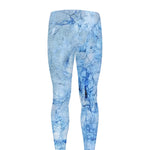 Ice Blue Marble Print Men's leggings