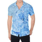 Ice Blue Marble Print Men's Shirt
