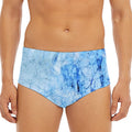 Ice Blue Marble Print Men's Triangle Swim Briefs