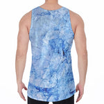 Ice Blue Marble Print Men's Velvet Tank Top