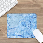 Ice Blue Marble Print Mouse Pad