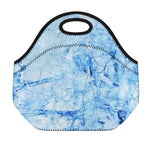 Ice Blue Marble Print Neoprene Lunch Bag