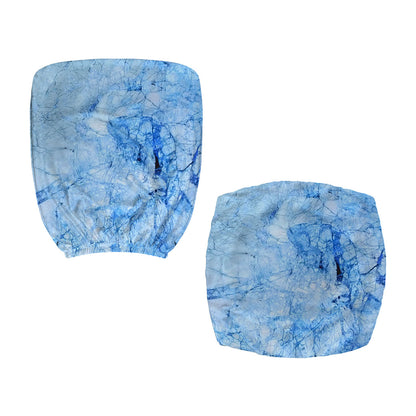 Ice Blue Marble Print Office Chair Cover