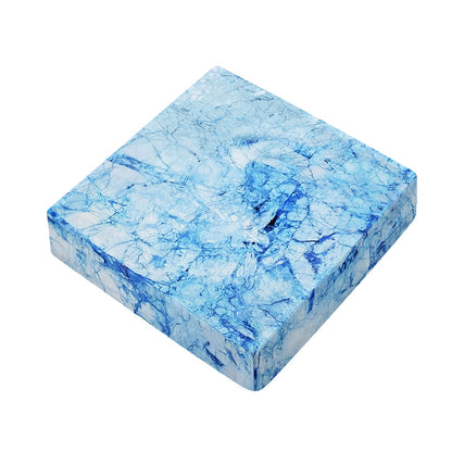 Ice Blue Marble Print Outdoor Seat Cushion Cover