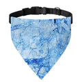 Ice Blue Marble Print Over The Collar Dog Bandana