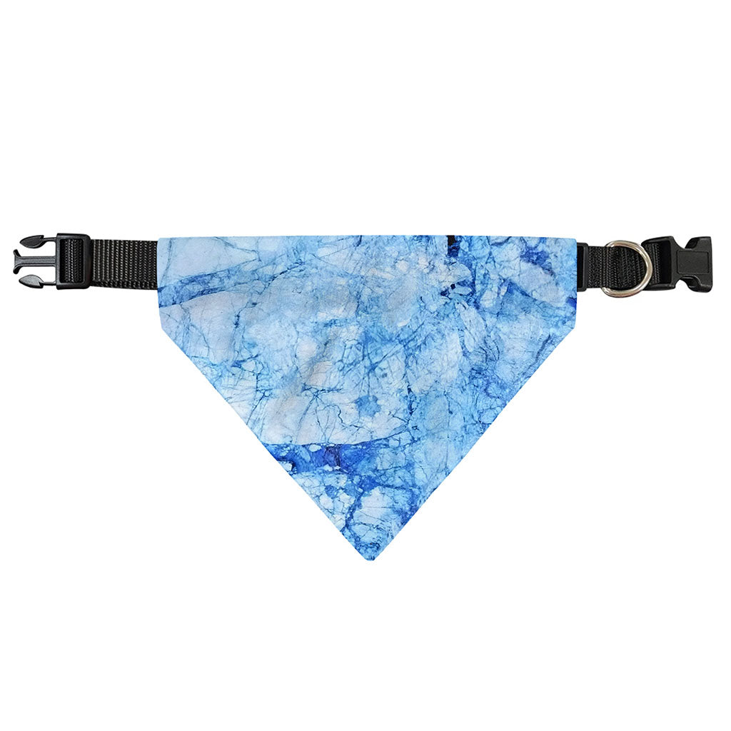 Ice Blue Marble Print Over The Collar Dog Bandana