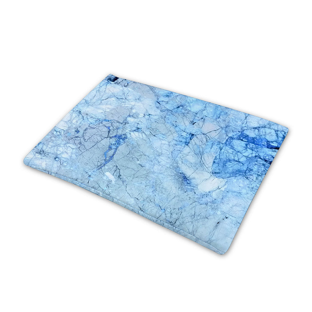 Ice Blue Marble Print Pet Cooling Mat Cover