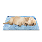 Ice Blue Marble Print Pet Cooling Mat Cover