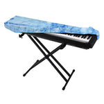 Ice Blue Marble Print Piano Keyboard Cover