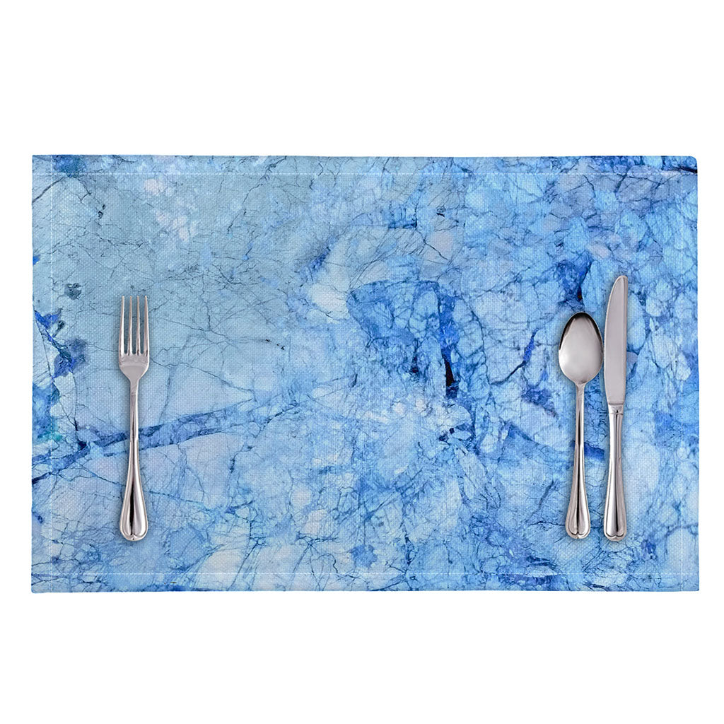 Ice Blue Marble Print Placemat
