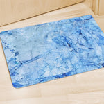 Ice Blue Marble Print Polyester Doormat